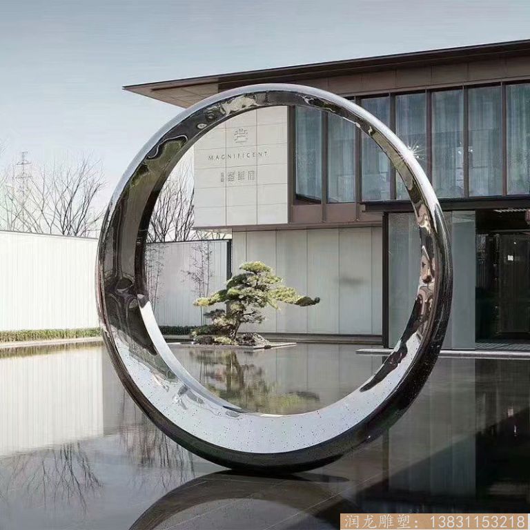 不锈钢圆环雕塑 镜面效果圆环雕塑6
