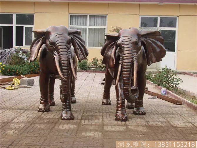 厂家直销铜雕大象 动物景观雕塑 吉祥物大象雕塑 动物园公园景象制作​